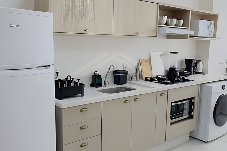 T1.1101 - Apartamento novo, linda vista para o mar