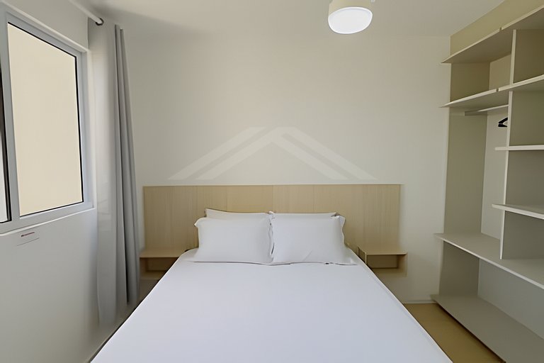 T2.904 - Apto completo, com vista para o mar, condomínio com