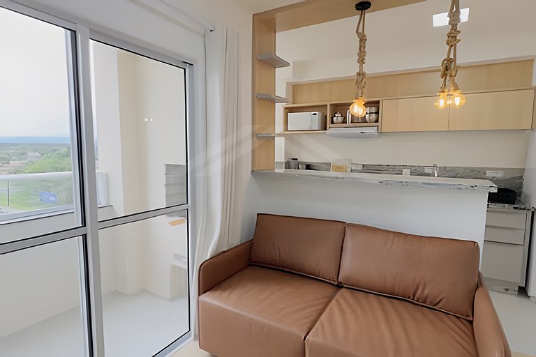 T1. 706 Apartamento a uma quadra do mar, com ar-condicionado