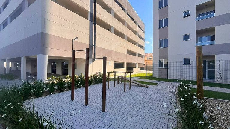 T2.904 - Apto completo, com vista para o mar, condomínio com