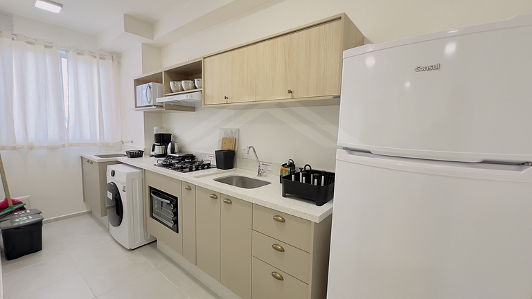 T1.406 - Apto quadra mar, novo em condomínio clube