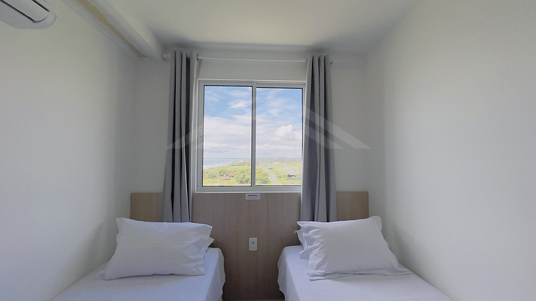 T2.1008 - Apto climatizado, linda vista para o mar