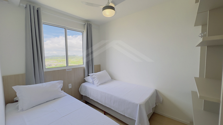 T2.1008 - Apto climatizado, linda vista para o mar