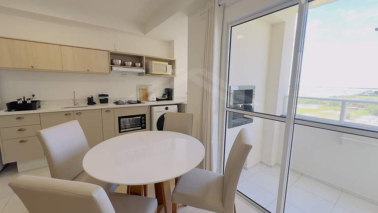 T2.1008 - Apto climatizado, linda vista para o mar