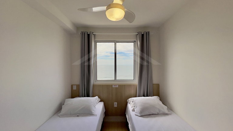 T1.1101 - Apartamento novo, linda vista para o mar