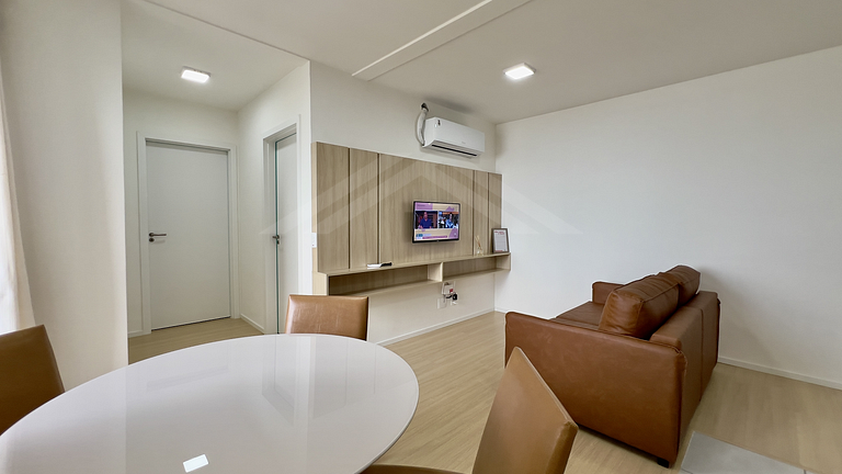 T1.1101 - Apartamento novo, linda vista para o mar